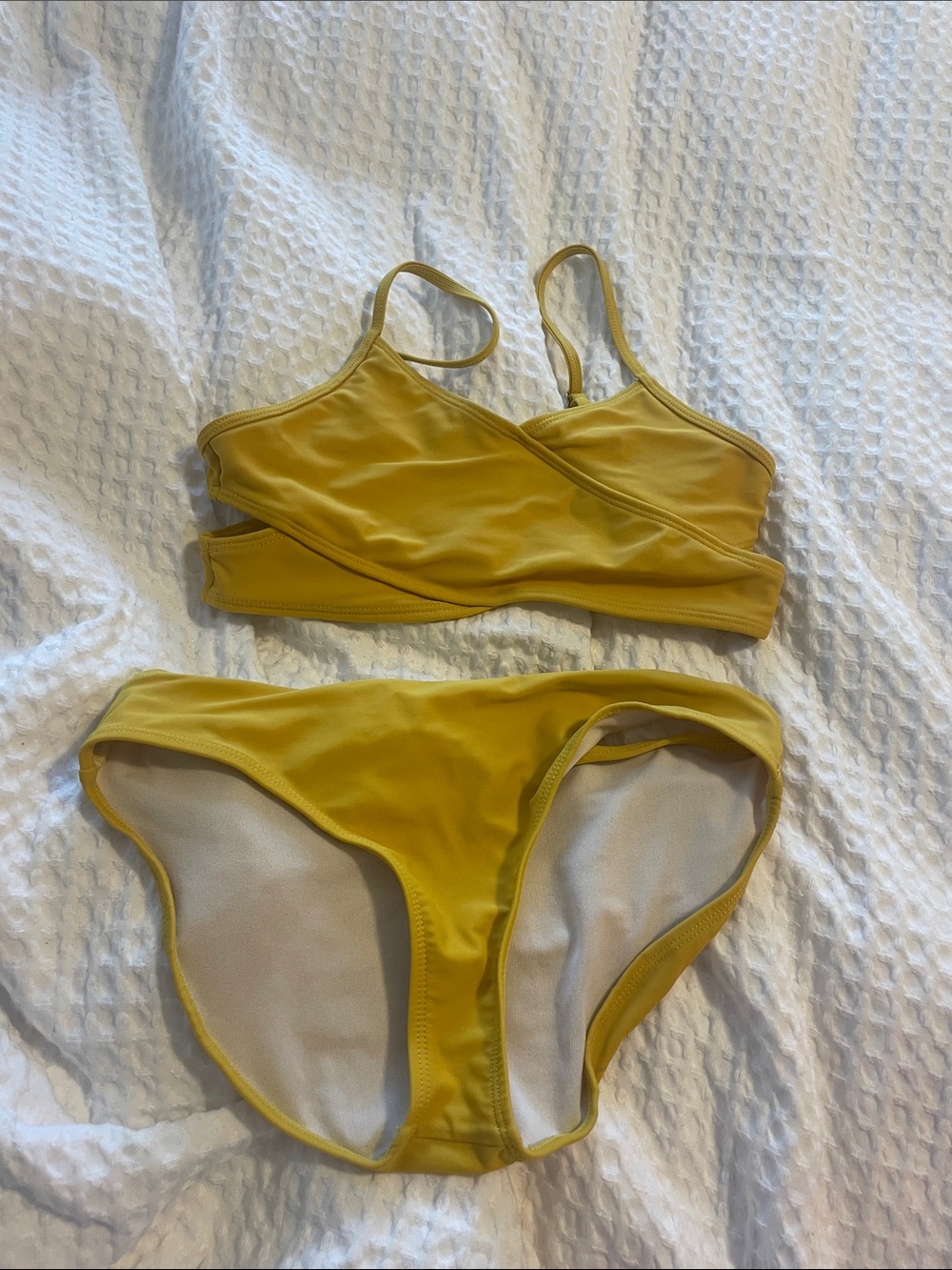 Sleek Mustard Yellow Two-Piece Bikini Set